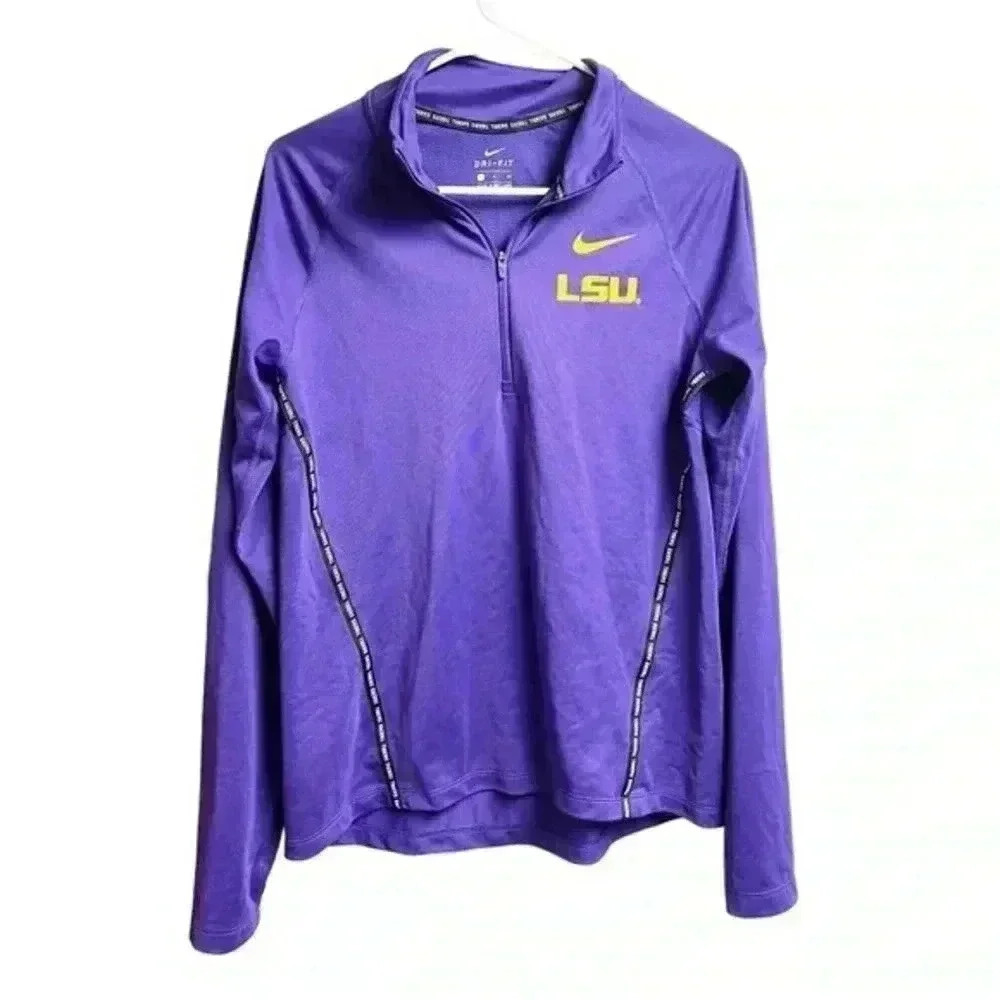 LSU Nike Dri-Fit Quarter Zip Pullover‎